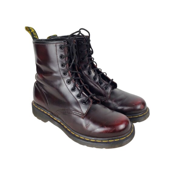 Dr. Martens 1460 Boots Cherry Red Leather 8-Eye Unisex Mens 8 Womens 9 - Picture 1 of 16